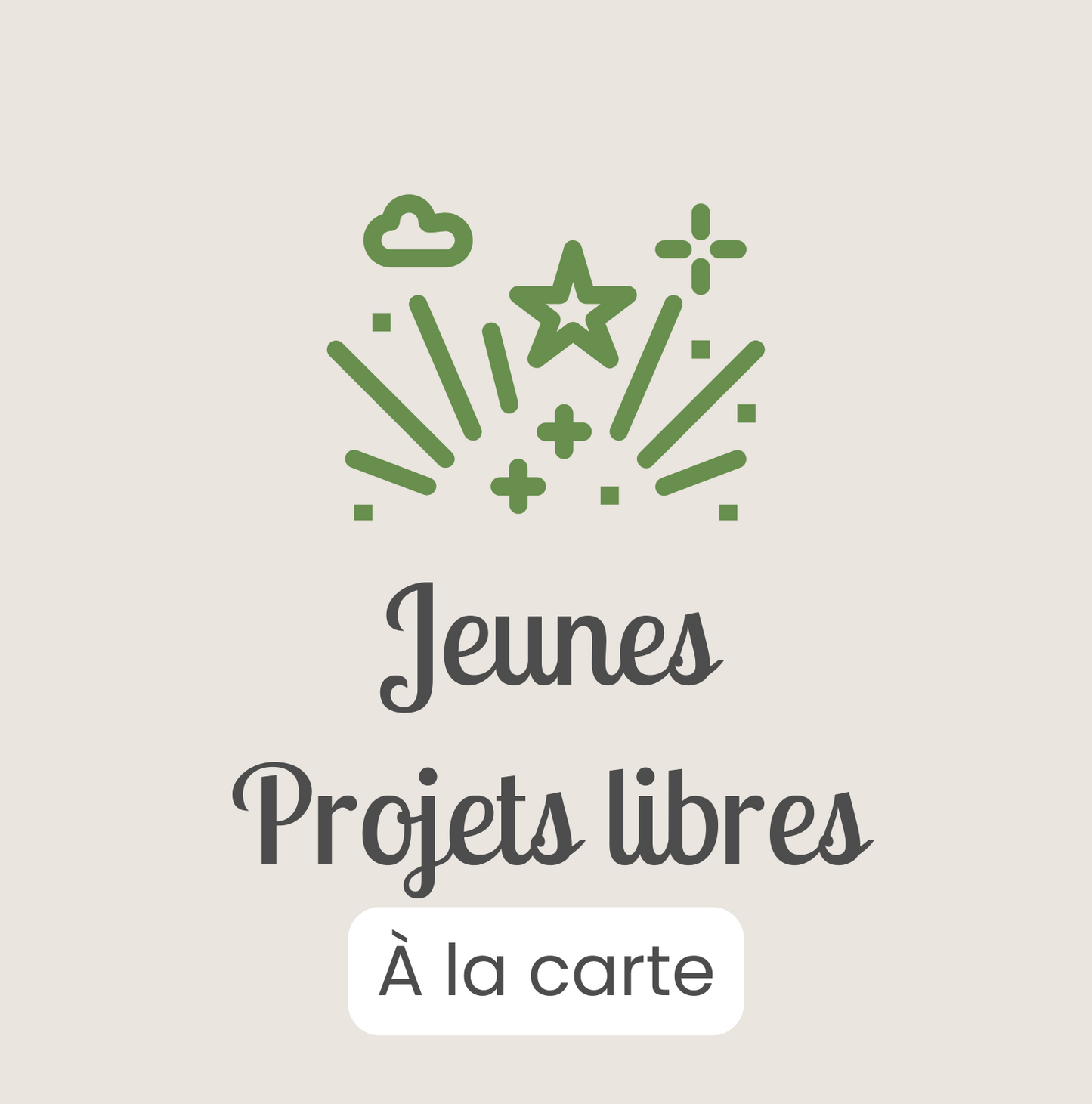 Cours Jeunes Projets libres - À LA CARTE